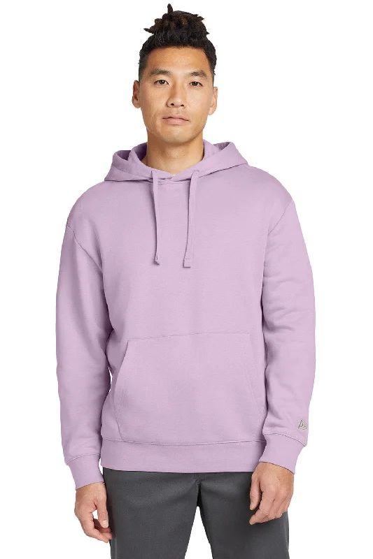 Men's high-stretch training hoodie-New Era Mens Heritage Fleece Hooded Sweatshirt Hoodie w/ Pouch Pocket - Lavender Purple - New