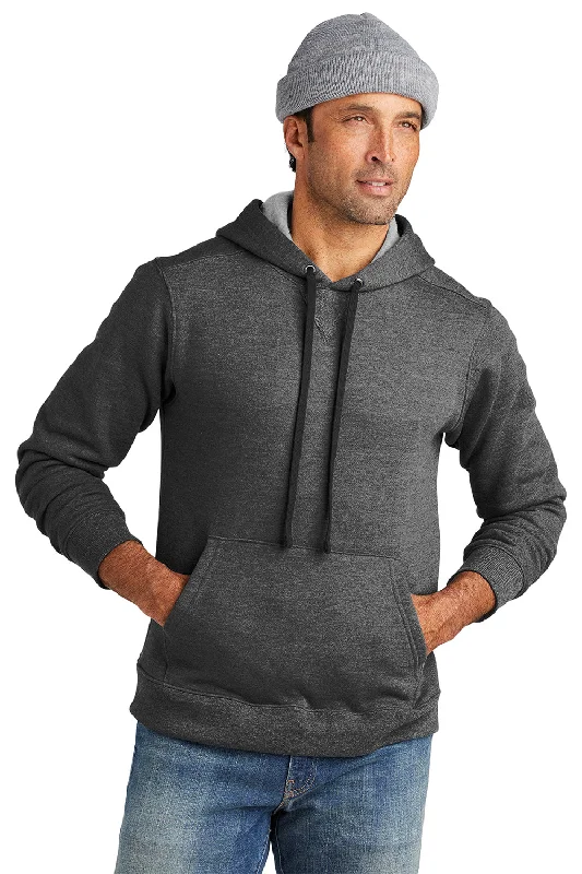 Men's organic casual hoodie-Volunteer Knitwear Mens USA Made Chore Fleece Hooded Sweatshirt Hoodie w/ Pouch Pocket - Heather Charcoal Grey