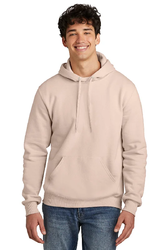 Men's versatile activewear hoodie-Jerzees Mens Eco Premium Moisture Wicking Hooded Sweatshirt Hoodie w/ Pouch Pocket - Blush Pink