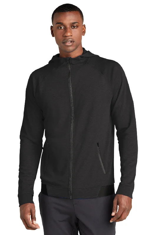 Men's relaxed fit training hoodie-Sport-Tek Mens Strive PosiCharge Full Zip Hooded Sweatshirt Hoodie w/ Pockets - Black