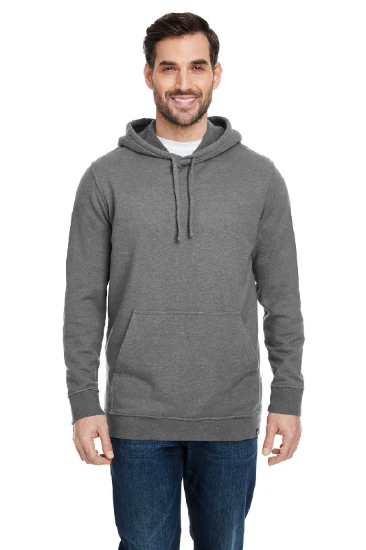 Men's tech-inspired gym hoodie-Econscious Mens Hemp Hero Hooded Sweatshirt Hoodie w/ Pouch Pocket - Stonework Grey