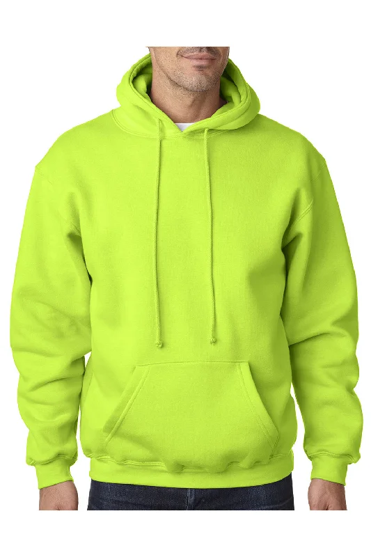 Men's modern activewear hoodie-Bayside Mens USA Made Hooded Sweatshirt Hoodie w/ Pouch Pocket - Lime Green