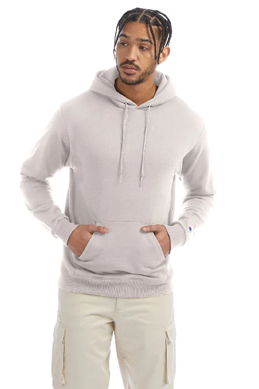 Men's versatile running hoodie-Champion Mens Double Dry Eco Moisture Wicking Fleece Hooded Sweatshirt Hoodie w/ Pouch Pocket - Body Blush Pink