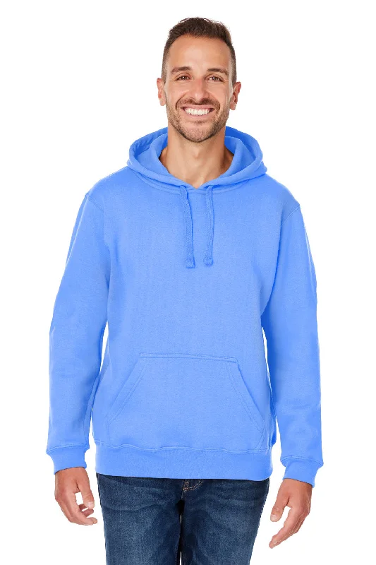 Men's gym-ready training hoodie-J America Mens Premium Fleece Hooded Sweatshirt Hoodie w/ Pouch Pocket - Carolina Blue