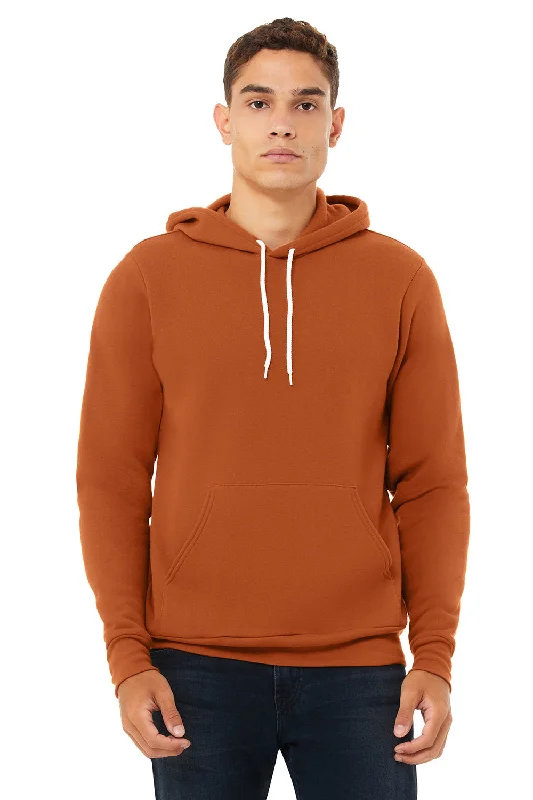 Men's gym-ready casual hoodie-Bella + Canvas Mens Sponge Fleece Hooded Sweatshirt Hoodie w/ Pouch Pocket - Autumn Orange