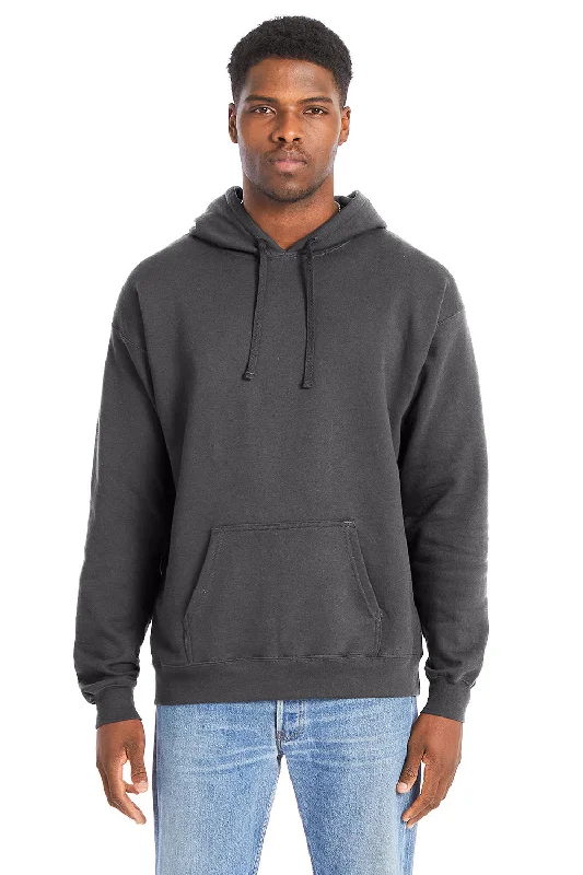 Men's lightweight casual hoodie-Hanes Mens Perfect Sweats Hooded Sweatshirt Hoodie w/ Pouch Pocket - Smoke Grey