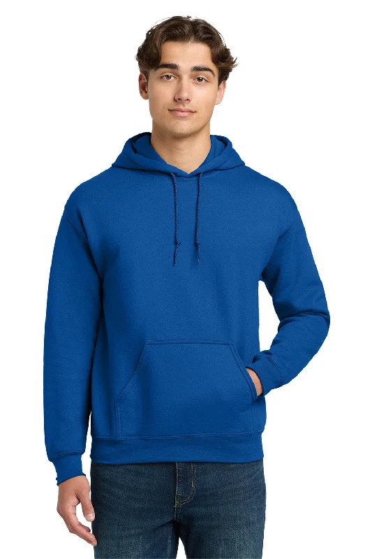 Men's adventure-ready running hoodie-Gildan Mens DryBlend Moisture Wicking Hooded Sweatshirt Hoodie w/ Pouch Pocket - Royal Blue