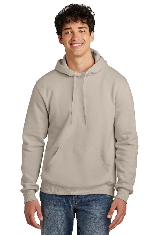 Men's quick-dry running hoodie-Jerzees Mens Eco Premium Moisture Wicking Hooded Sweatshirt Hoodie w/ Pouch Pocket - Putty