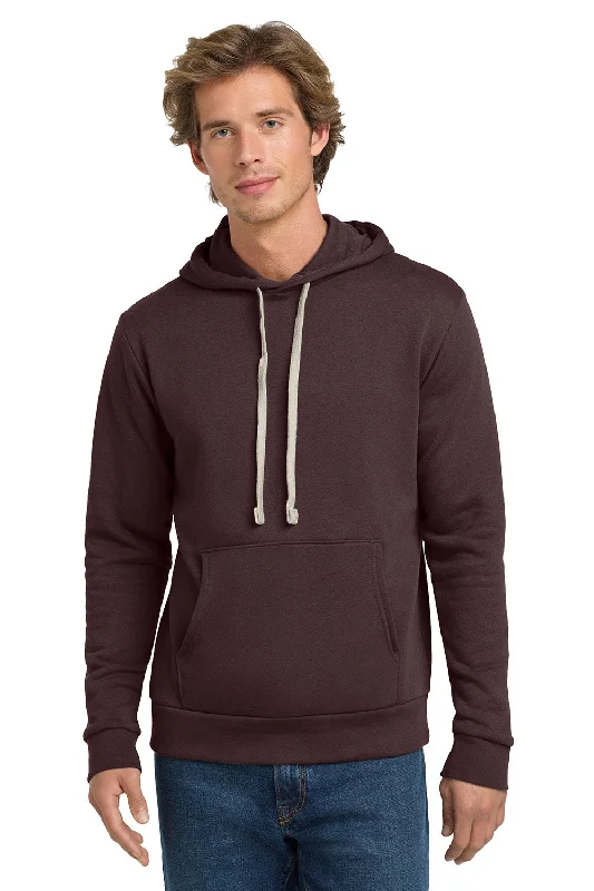 Men's weatherproof running hoodie-Next Level Mens Fleece Hooded Sweatshirt Hoodie w/ Pouch Pocket - Oxblood