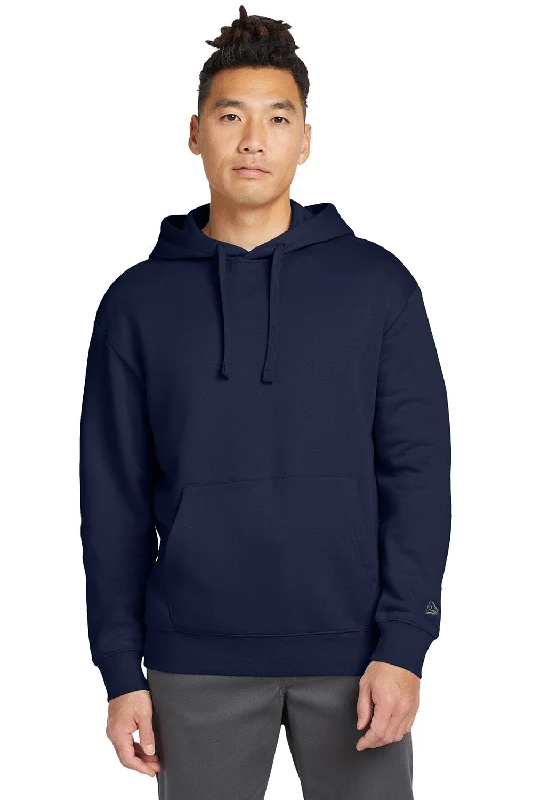 Men's comfortable performance hoodie-New Era Mens Heritage Fleece Hooded Sweatshirt Hoodie w/ Pouch Pocket - True Navy Blue - New