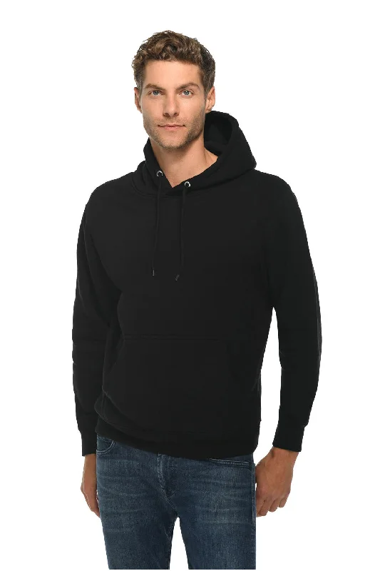 Men's gym-ready training hoodie-Lane Seven Mens Premium Hooded Sweatshirt Hoodie w/ Pouch Pocket - Black