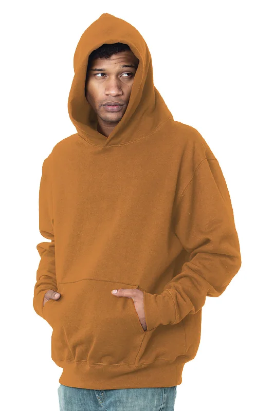 Men's gym-ready performance hoodie-Bayside Mens Sniper Hooded Sweatshirt Hoodie w/ Pouch Pocket - Caramel Brown