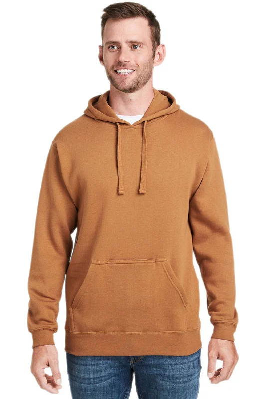 Men's naturally cooling hoodie-J America Mens Tailgate Fleece Hooded Sweatshirt Hoodie w/ Pouch Pocket - Copper