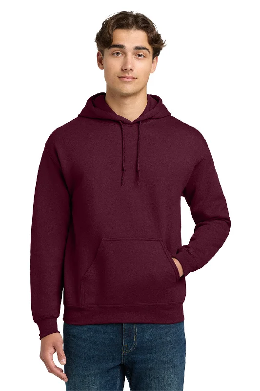 Men's antibacterial activewear hoodie-Gildan Mens DryBlend Moisture Wicking Hooded Sweatshirt Hoodie w/ Pouch Pocket - Maroon