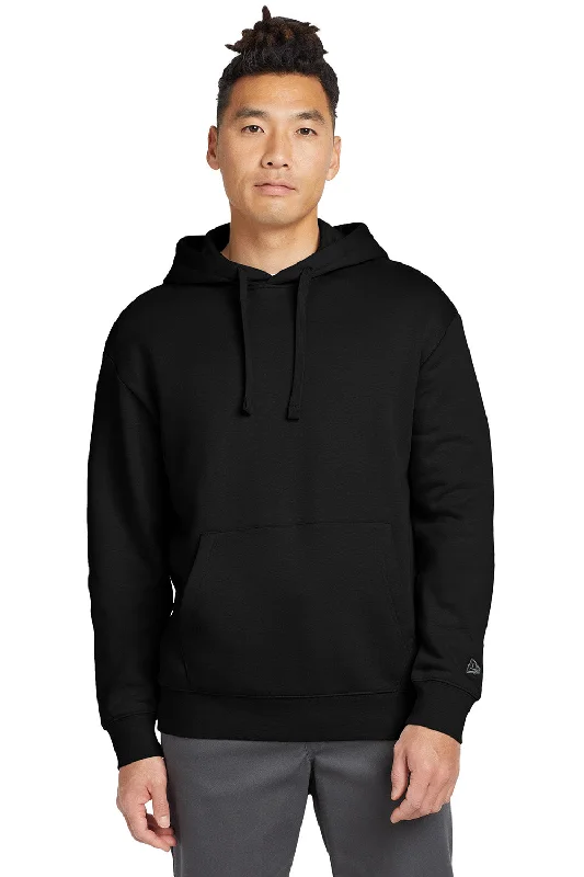 Men's modern activewear hoodie-New Era Mens Heritage Fleece Hooded Sweatshirt Hoodie w/ Pouch Pocket - Black - New