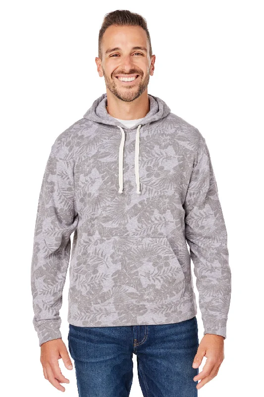 Men's comfortable training hoodie-J America Mens Fleece Hooded Sweatshirt Hoodie w/ Pouch Pocket - Grey Aloha