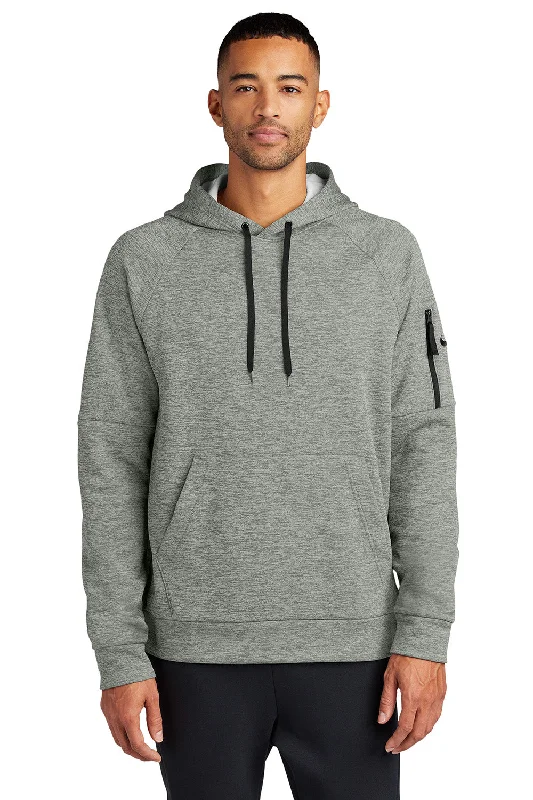 Men's summer performance hoodie-Nike Mens Therma-Fit Fleece Hooded Sweatshirt Hoodie w/ Pouch Pocket - Heather Dark Grey - New