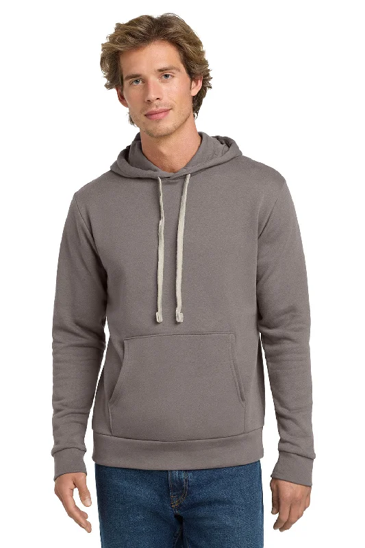 Men's versatile training hoodie-Next Level Mens Fleece Hooded Sweatshirt Hoodie w/ Pouch Pocket - Shitake Grey