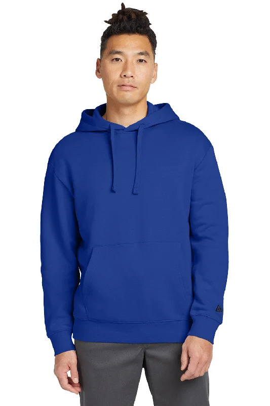 Men's fashion-forward running hoodie-New Era Mens Heritage Fleece Hooded Sweatshirt Hoodie w/ Pouch Pocket - Royal Blue - New