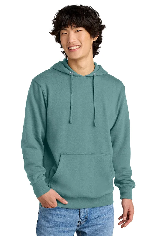 Men's fashion-forward casual hoodie-District Mens Very Important Fleece Hooded Sweatshirt Hoodie w/ Pouch Pocket - Eucalyptus Blue