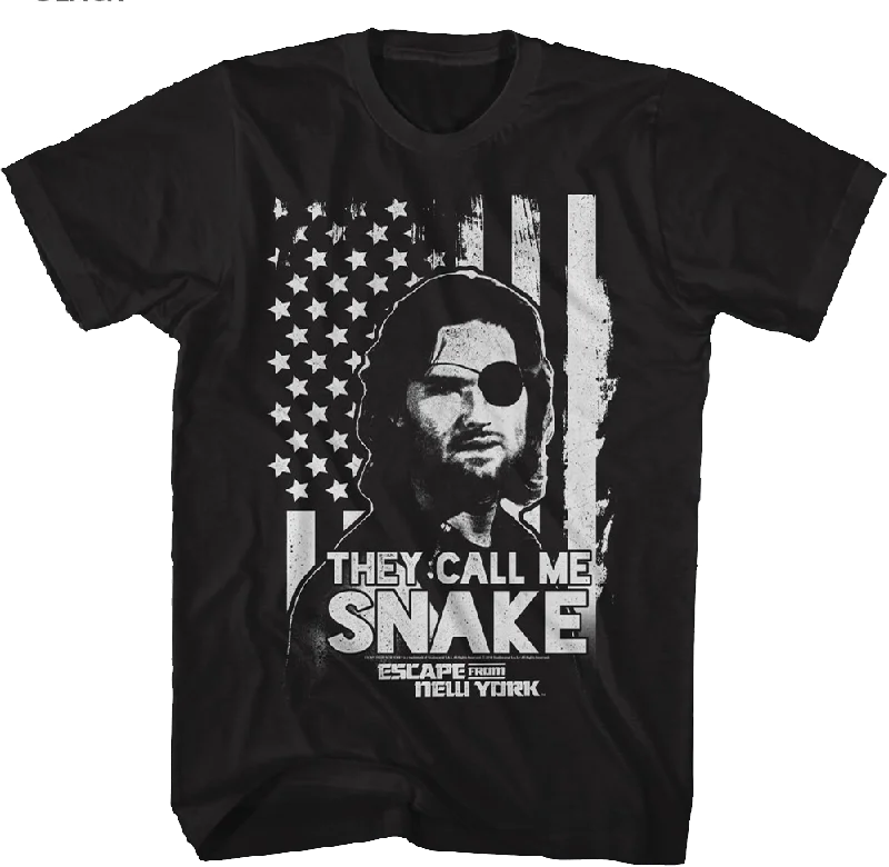 Men's contrast collar t-shirt-They Call Me Snake Escape From New York T-Shirt