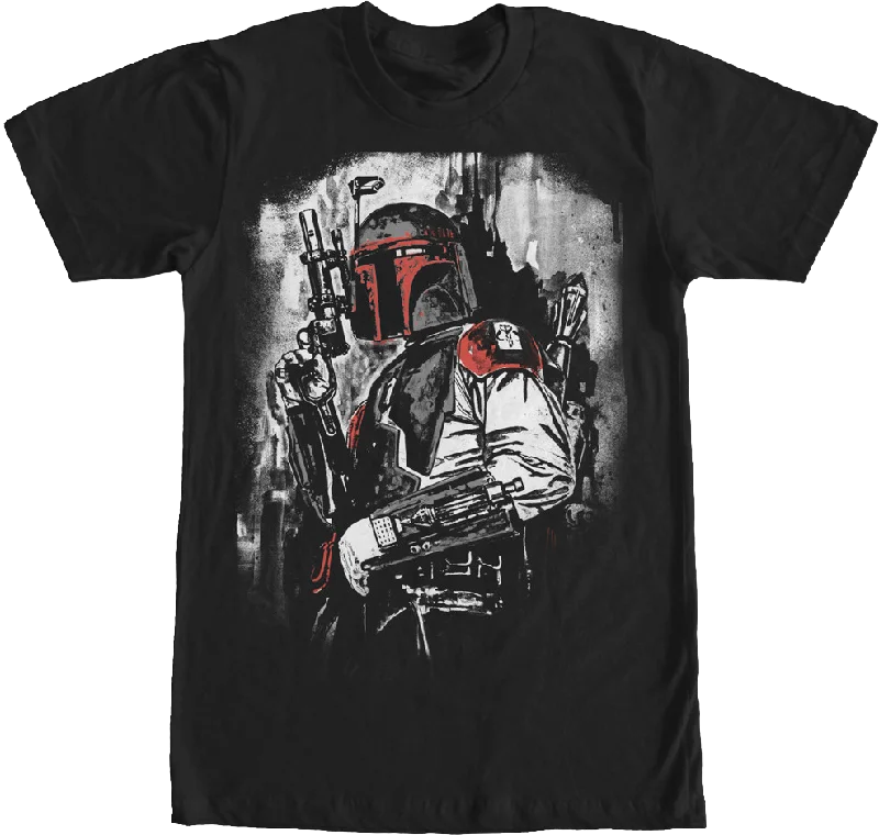 Men's luxury cotton t-shirt-Boba Fett Star Wars T-Shirt