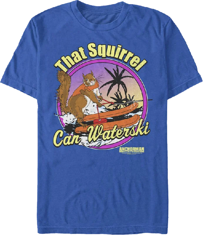 Men's moisture-wicking athletic t-shirt-That Squirrel Can Waterski Anchorman T-Shirt