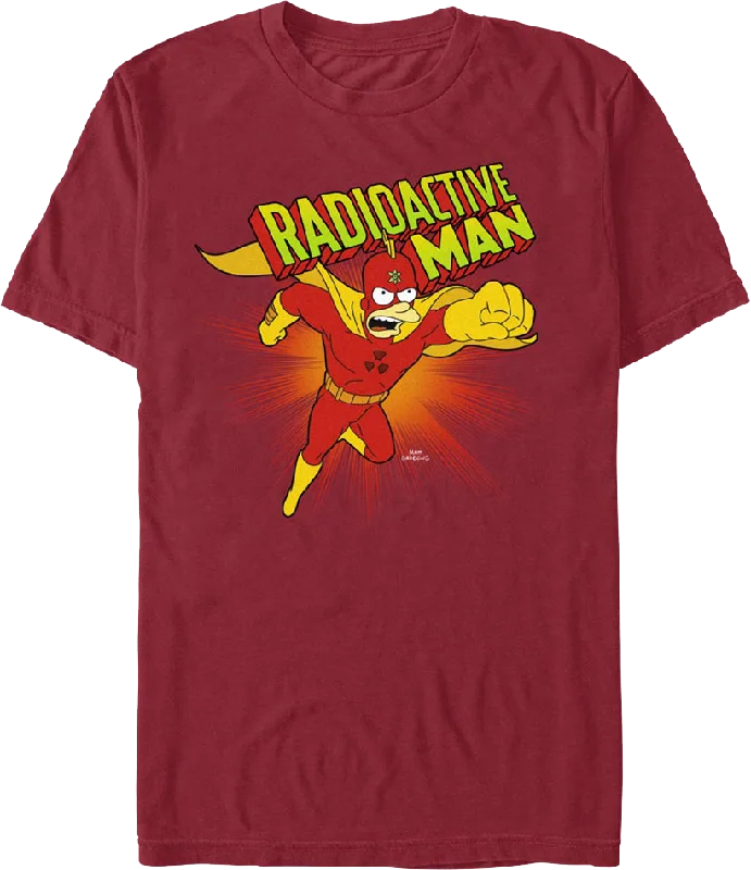 Men's workout fit t-shirt-Radioactive Man Simpsons T-Shirt