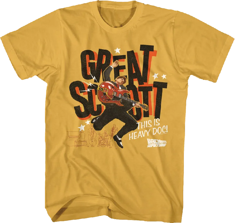 Men's yoga wear t-shirt-Great Scott Guitar Solo Back To The Future T-Shirt