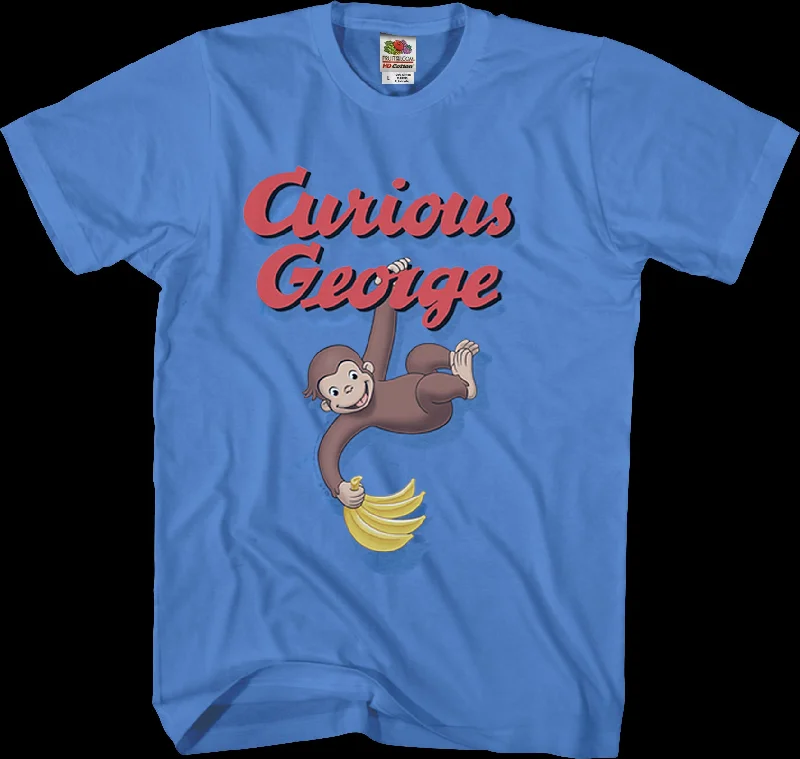 Men's classic casual t-shirt-Swinging Curious George T-Shirt