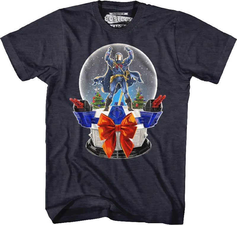 Men's fashion-forward casual t-shirt-Cobra Commander Snow Globe GI Joe T-Shirt