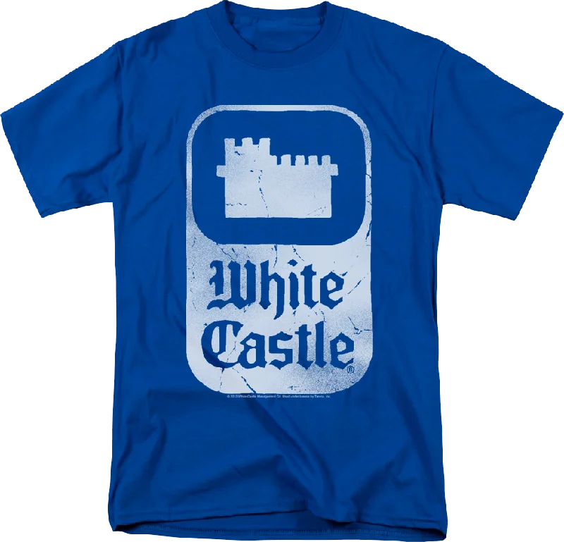 Men's bold stripe t-shirt-Retro Logo White Castle T-Shirt