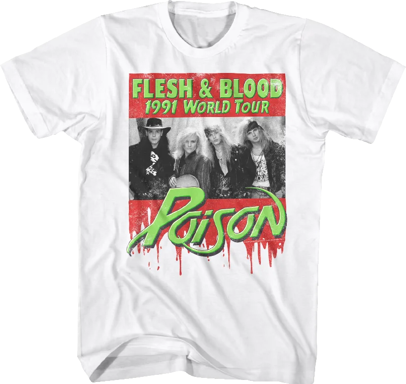 Men's contrast collar t-shirt-1991 World Tour Poison T-Shirt