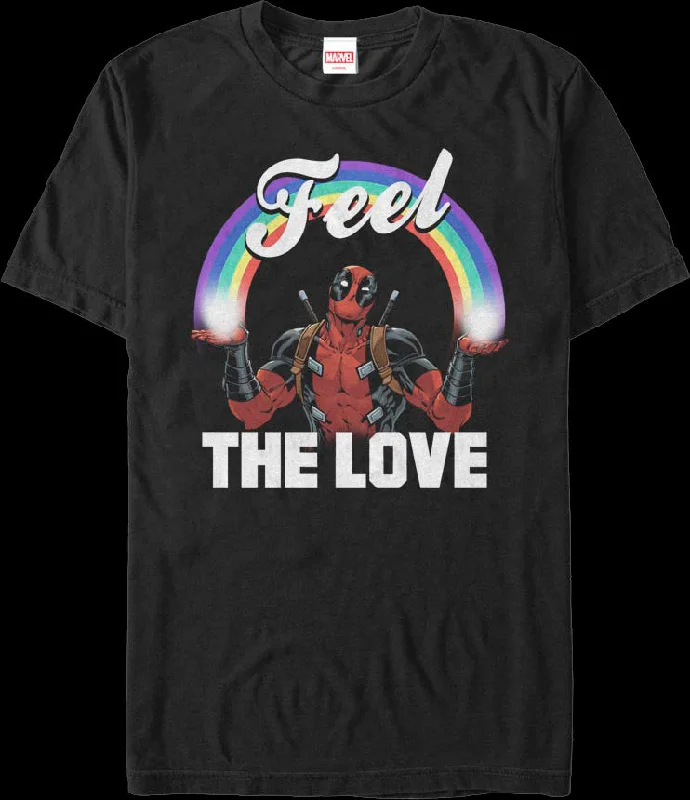 Men's sporty casual t-shirt-Deadpool Feel The Love Marvel Comics T-Shirt