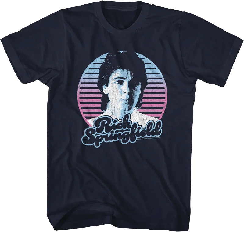 Men's high-stretch t-shirt-Retro Circle Rick Springfield T-Shirt