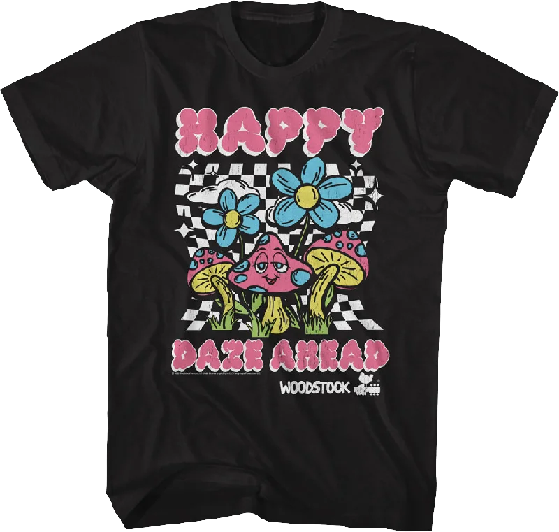 Men's casual comfort t-shirt-Happy Daze Ahead Woodstock T-Shirt