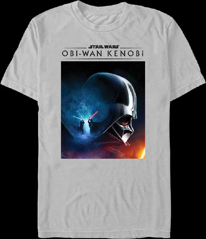 Men's fitted casual t-shirt-Darth Vader Obi-Wan Kenobi Duel Poster Star Wars T-Shirt