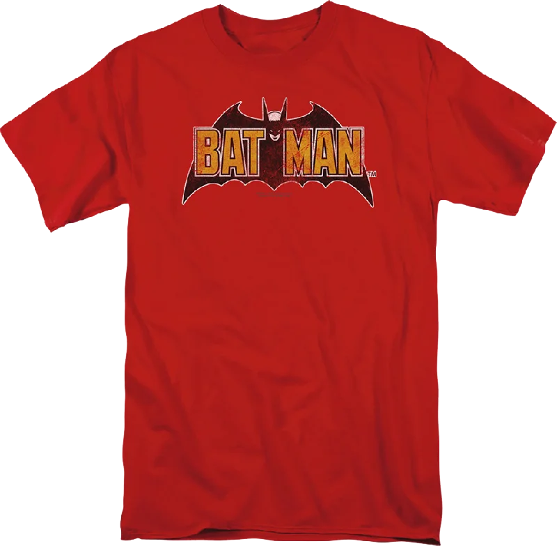 Men's sporty casual t-shirt-Vintage Red Batman Logo DC Comics T-Shirt