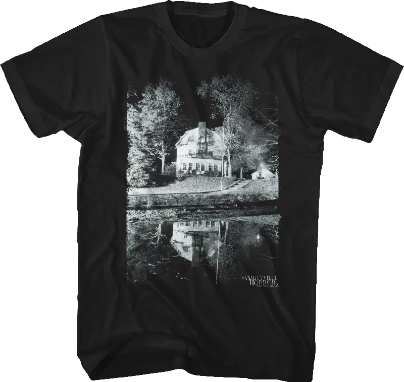 Men's quick-dry casual t-shirt-Black and White Amityville Horror T-Shirt