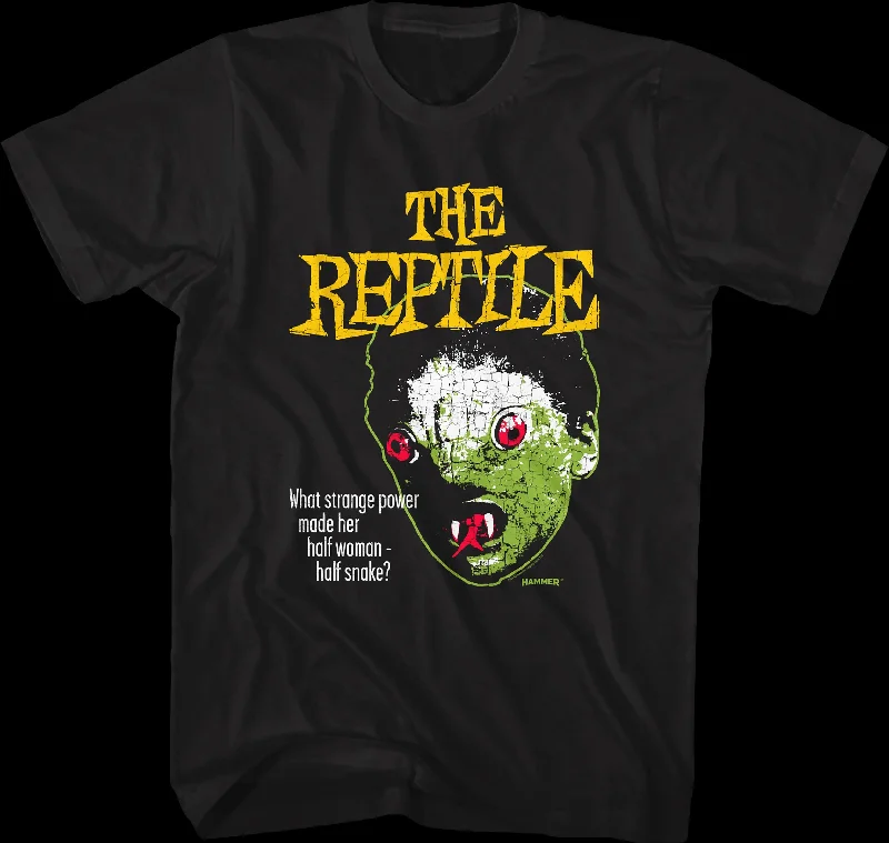 Men's contrast collar t-shirt-The Reptile Hammer Films T-Shirt