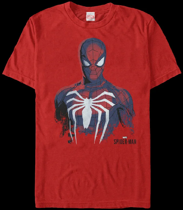 Men's geometric print t-shirt-Painting Spider-Man T-Shirt