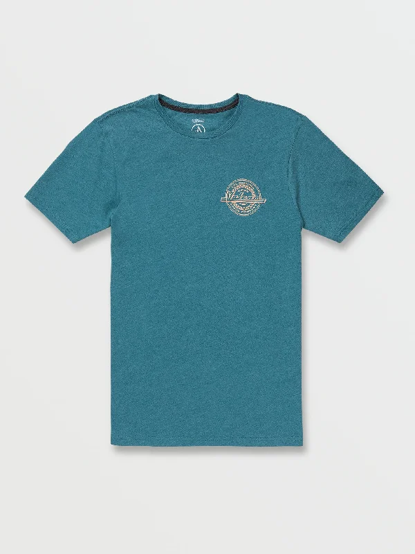 Men's fashion-forward casual t-shirt-Initial Short Sleeve Tee - Carribean Heather