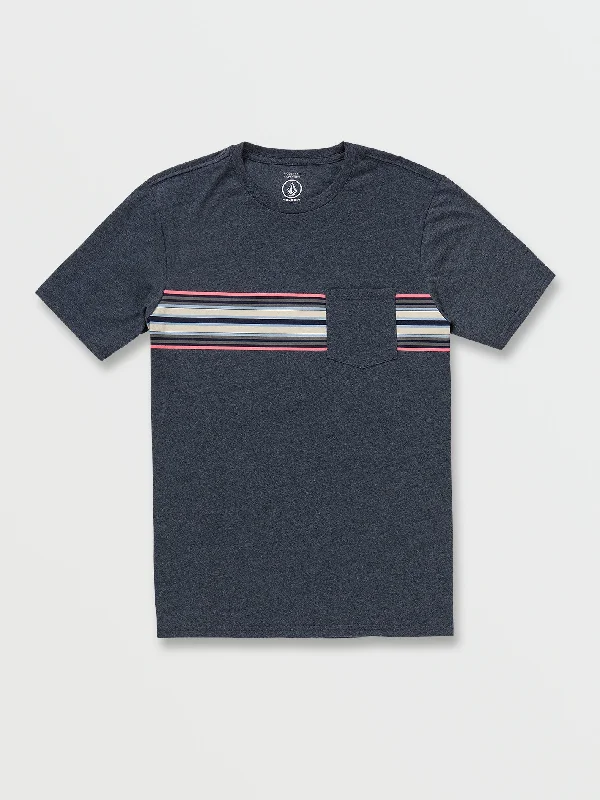 Men's beachwear t-shirt-Horizone Pocket Short Sleeve Tee - Navy Heather