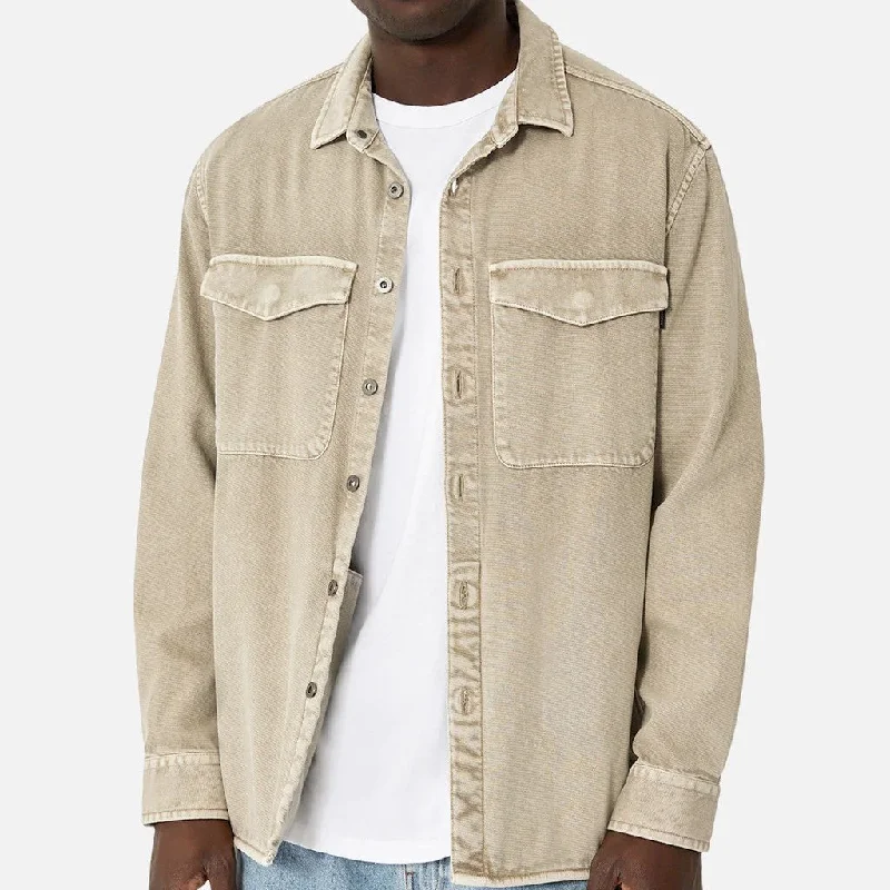 Men's gym-ready fleece jacket-The Duster Jacket - Wheat