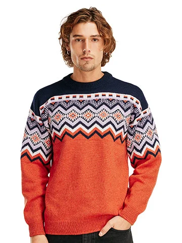 Men's mohair sweater-Dale of Norway - Randaberg Men's Sweater - Orange