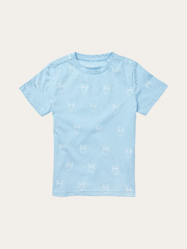 Men's artistic print t-shirt-Owl AOP t-shirt - Airy Blue