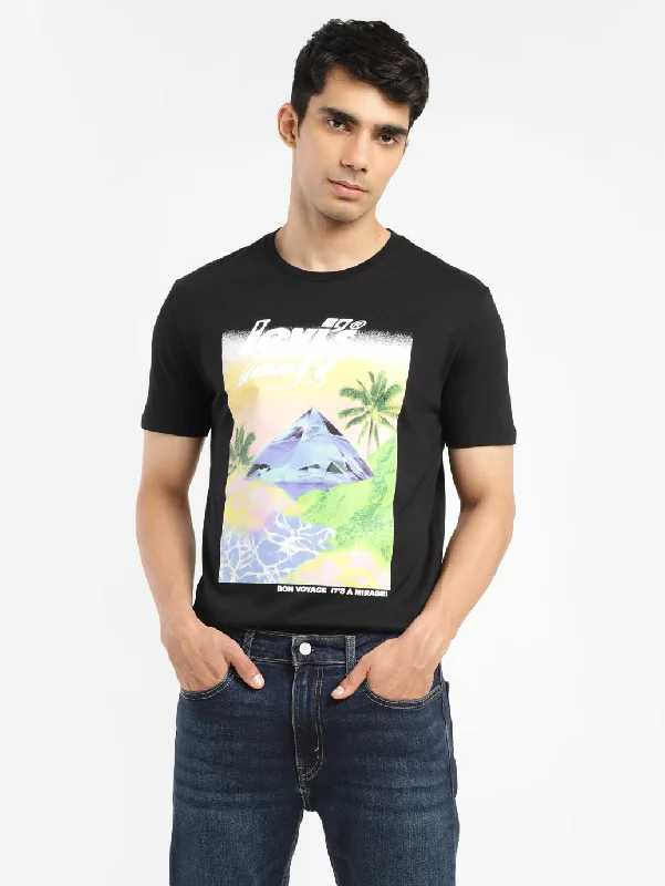 Men's yoga wear t-shirt-Men's Graphic Slim Fit T-shirt