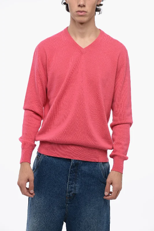 Men's performance knit-Bruno Manetti V-Neck Cashmere Sweater