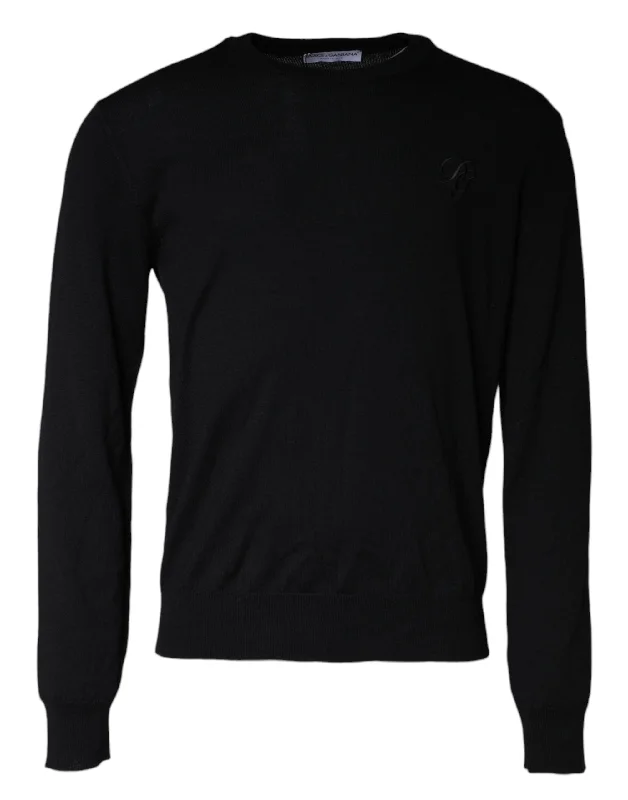 Men's football sweater-Dolce & Gabbana Wool Knit Crew Neck Pullover Men's Sweater