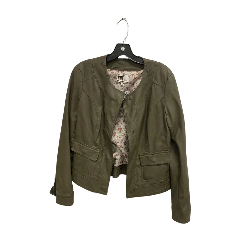 Men's summer outer layer jacket-Jacket Moto By Kut In Green, Size: M